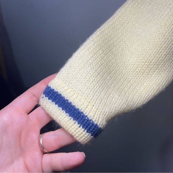 Handmade Kids Knit Zip Hoodie Jacket Llama Embroidery Village Scene Size M 8-10 - Picture 5 of 11